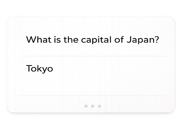 Flashcard and quiz interface for study practice